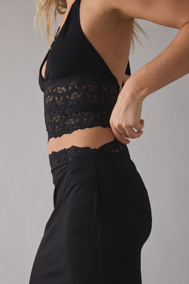 UO Lavish Lace Trim Halter Top + Maxi Skirt 2-Piece Set #3