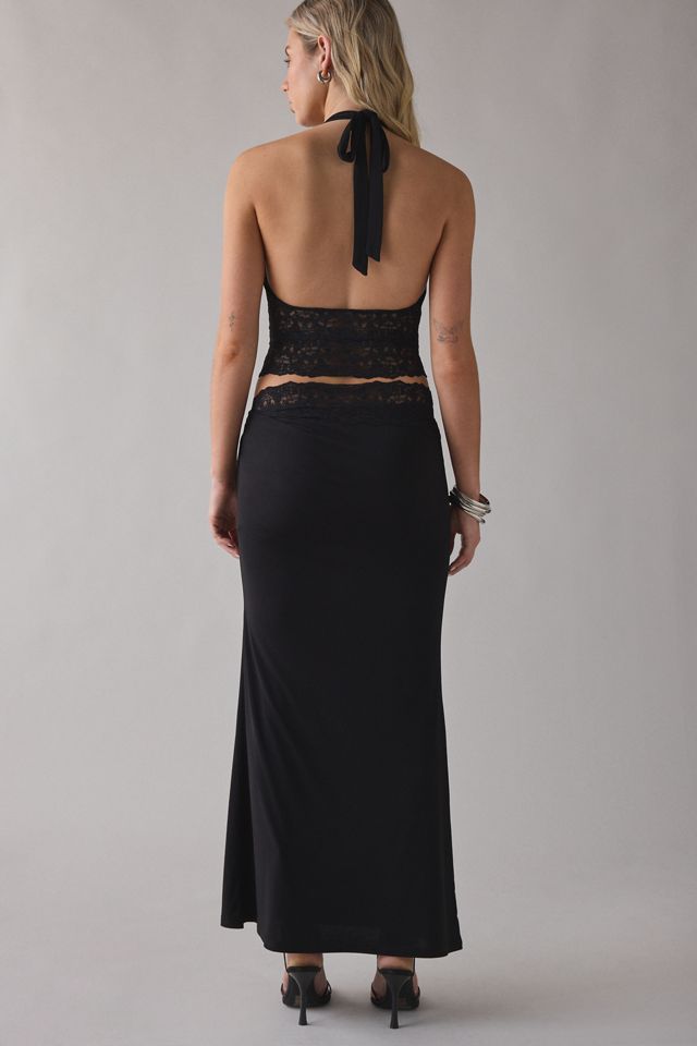 UO Lavish Lace Trim Halter Top + Maxi Skirt 2-Piece Set #4