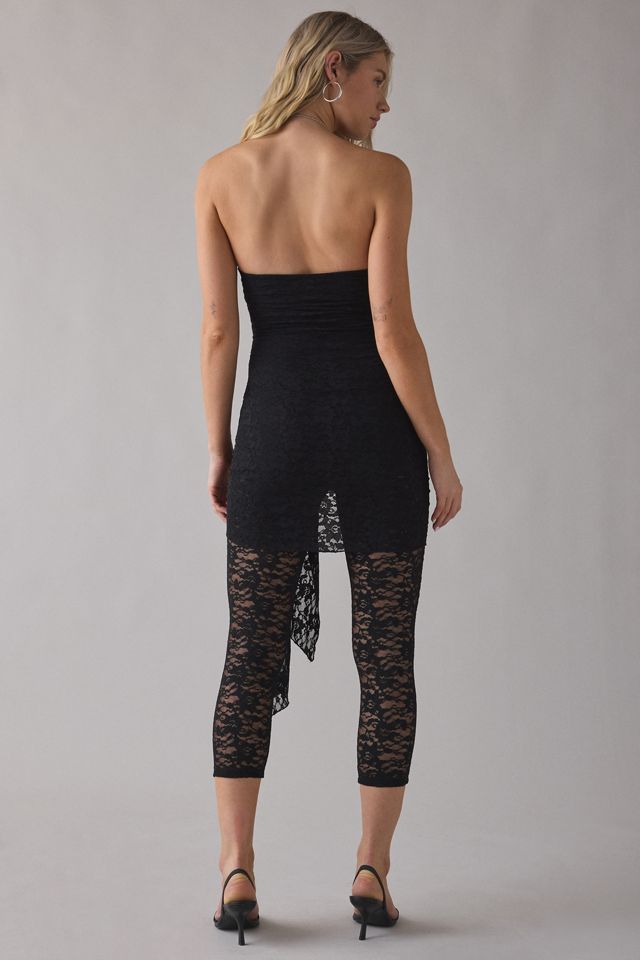 UO One More Chance Semi-Sheer Lace Asymmetric Knot-Front Catsuit #3