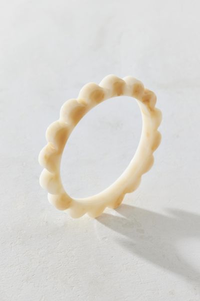 Urban Outfitters Scalloped Resin Bangle Bracelet In Cream, Women's At  In Neutral