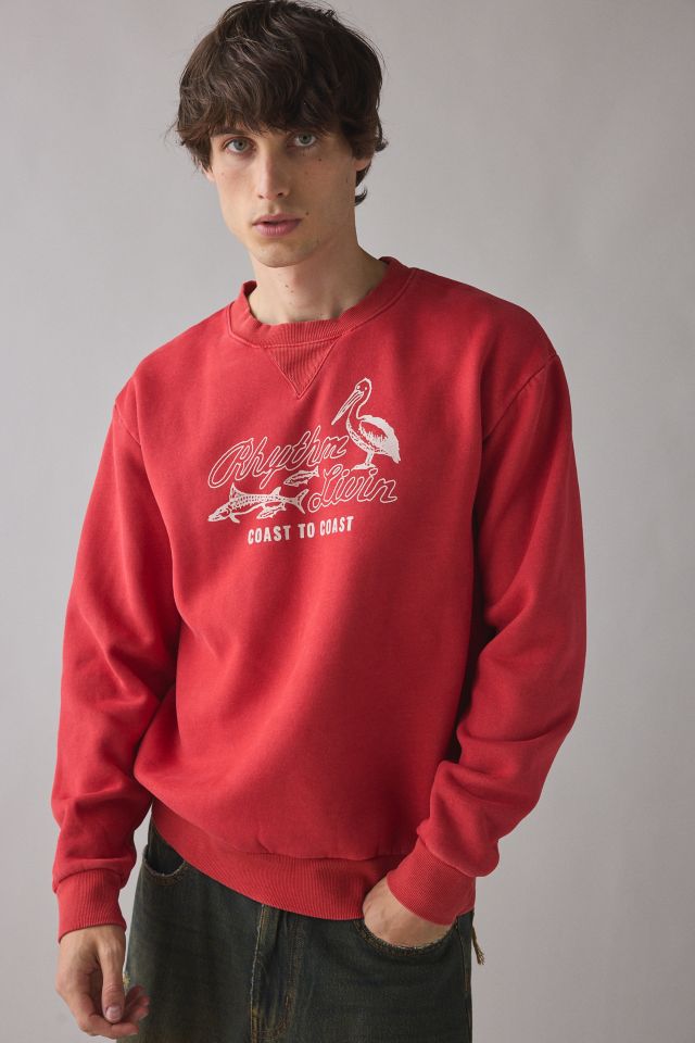 Rhythm Coast To Coast Graphic Overdyed Crew Neck Sweatshirt #1