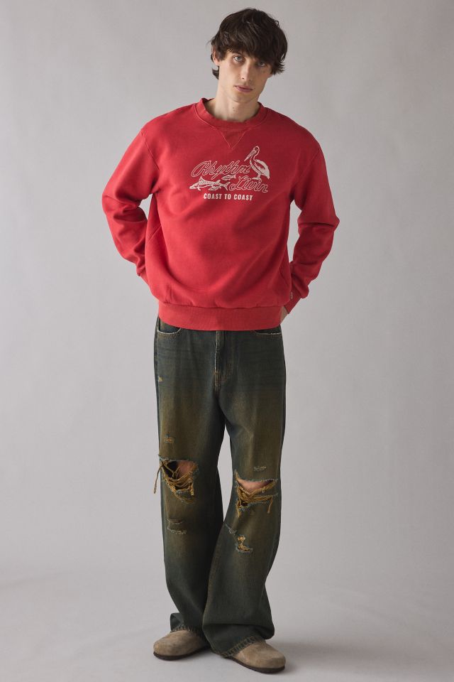 Rhythm Coast To Coast Graphic Overdyed Crew Neck Sweatshirt #3