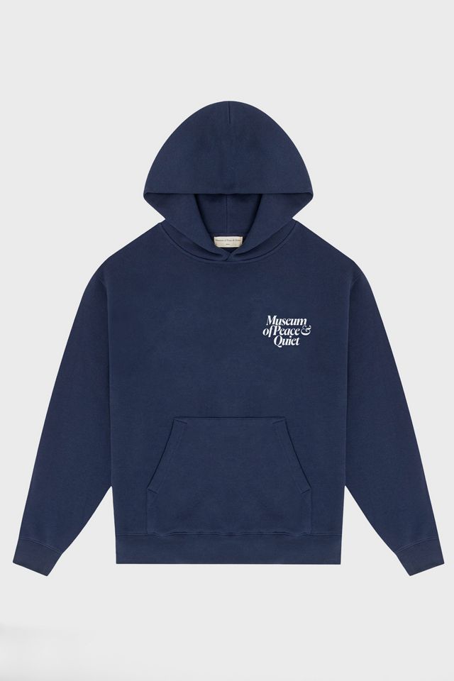 Museum Of Peace & Quiet Midcentury Logo Graphic Distressed Hoodie Sweatshirt #1