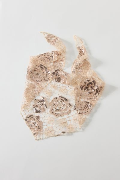 Urban Outfitters Embellished Lace Headscarf In Peach, Women's At  In Orange