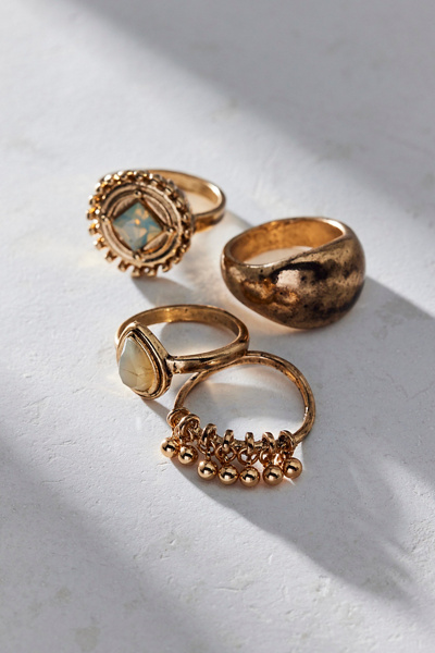 Urban Outfitters Dance With Me Ring Set In Gold, Women's At