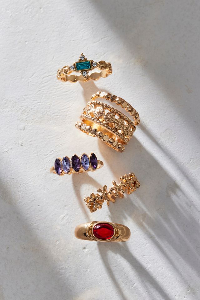 At Midnight Gem Ring Set #1