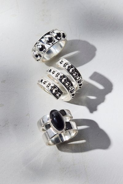 Round & Round Silver Wrap Rings Set