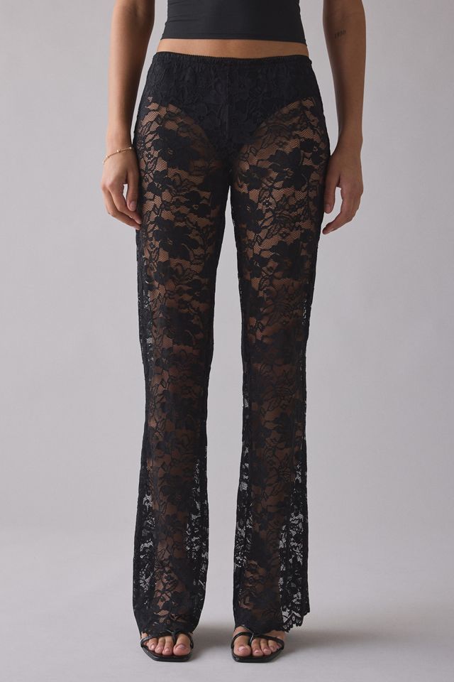 Kimchi Blue Aura Sheer Lace Flare Pants #1