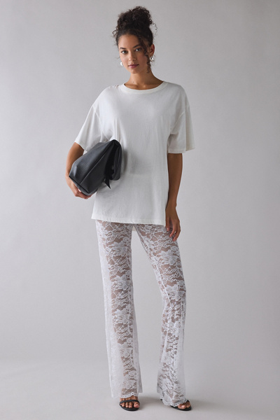Kimchi Blue Aura Sheer Lace Flare Pant | Urban Outfitters Canada