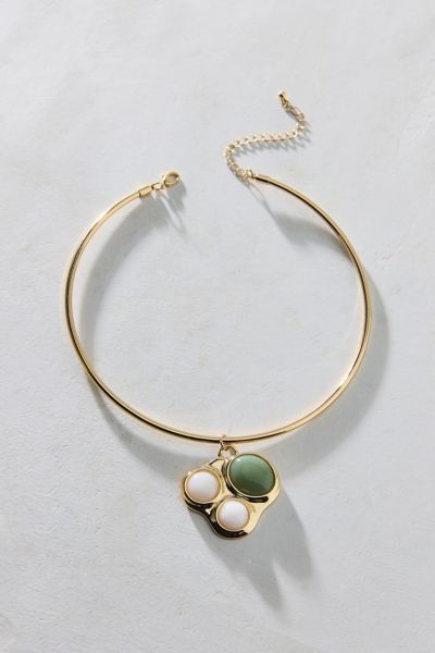 Urban Outfitters Strange Powers Stone Trio Wire Choker Necklace In Gold, Women's At