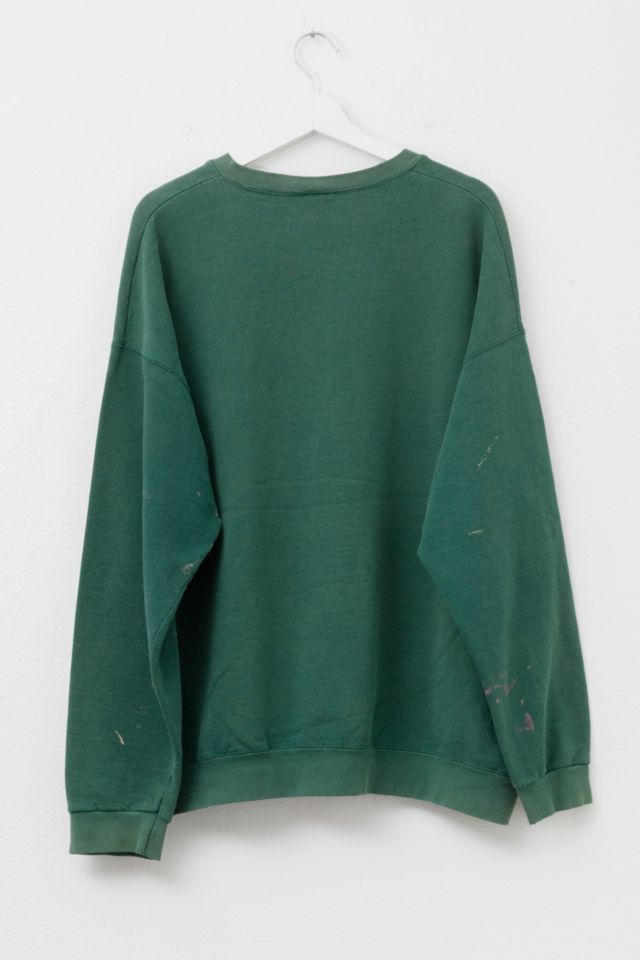 Vintage 1990s Distressed Hunter Green Heavyweight Crewneck Sweatshirt #2