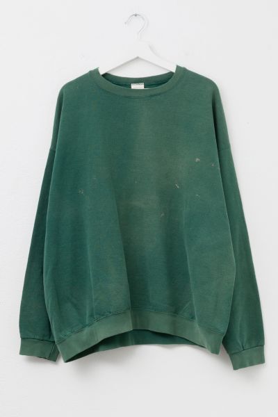 Vintage 1990s Distressed Hunter Green Heavyweight Crewneck Sweatshirt