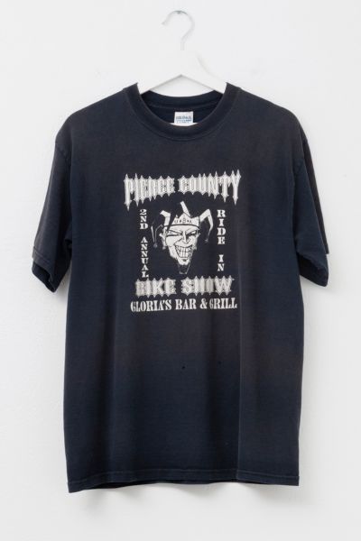 Vintage Y2K Distressed Bike Show Black Jester Graphic T-Shirt