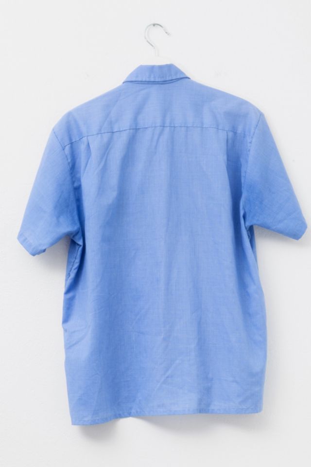 Vintage 1970s Short Sleeve Light Blue Button Up Pocket Shirt #2