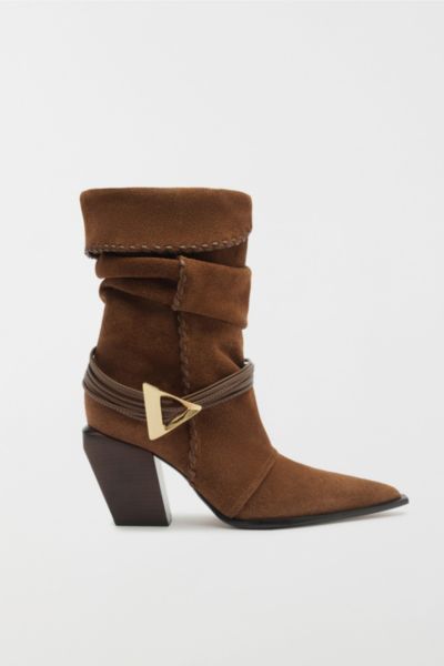 Schutz Sable Pointed Toe Boot In Brown