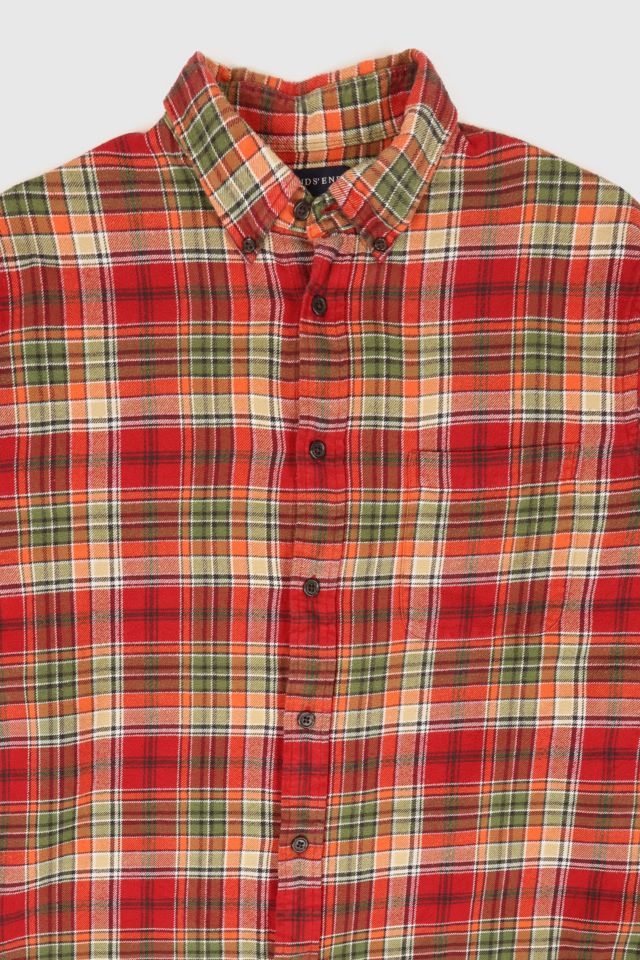 Vintage Land's End Flannel Button-Down Shirt #1