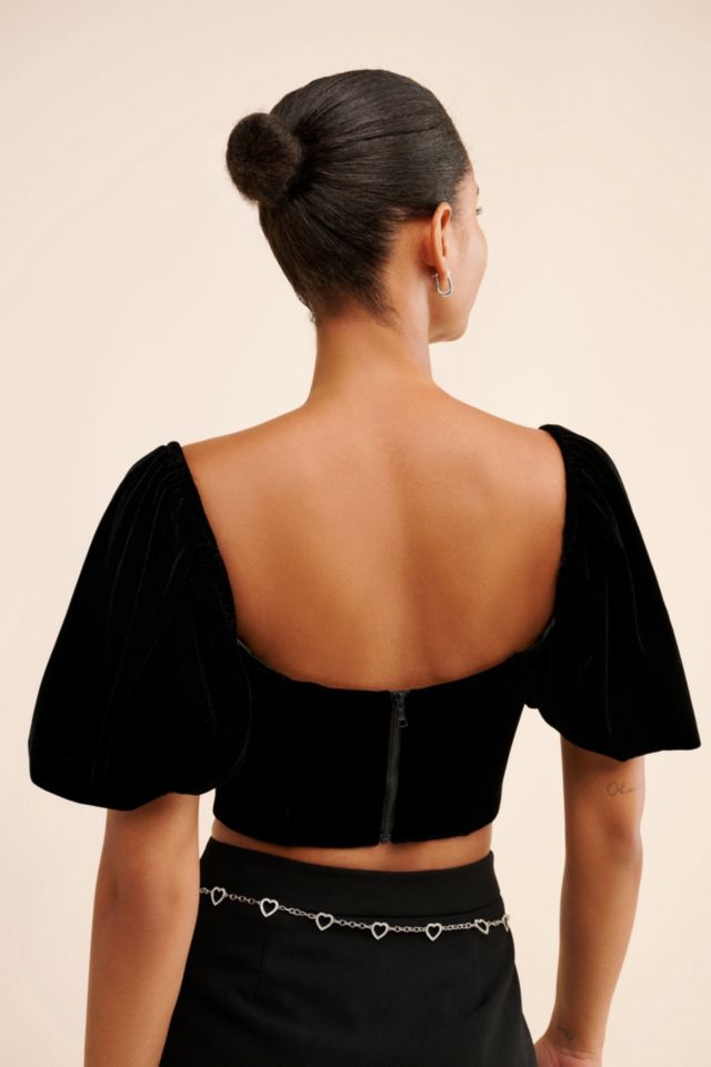 Bardot Kiah Velvet Corset Top #1