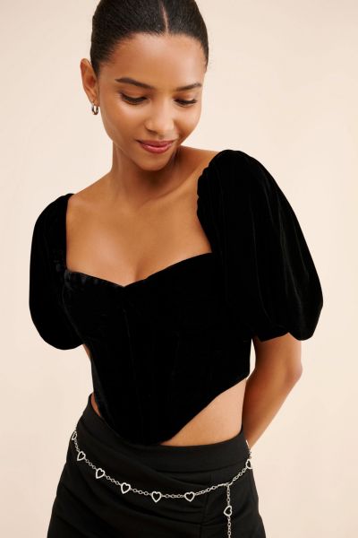 Bardot Kiah Velvet Corset Top