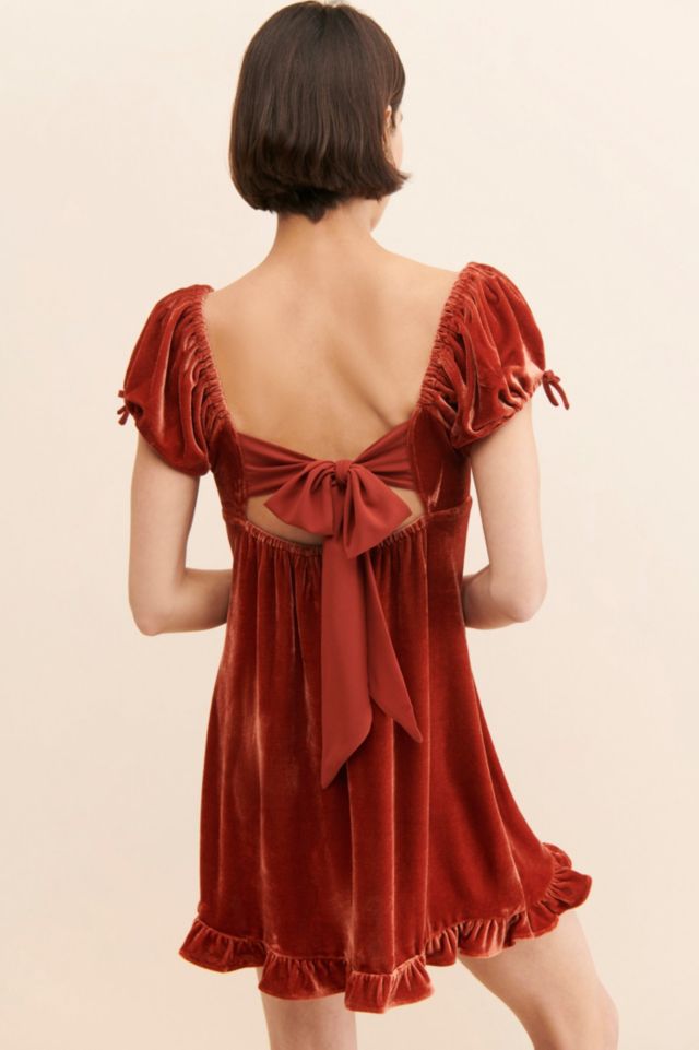 Claudette Velvet Babydoll Dress #1