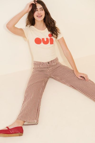 Daisy Street Mid-Rise Denim Stripe Jeans