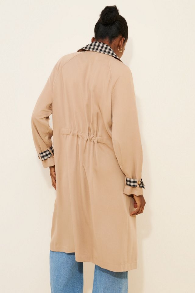 4SI3NNA Stella Gingham Trench Coat | Urban Outfitters