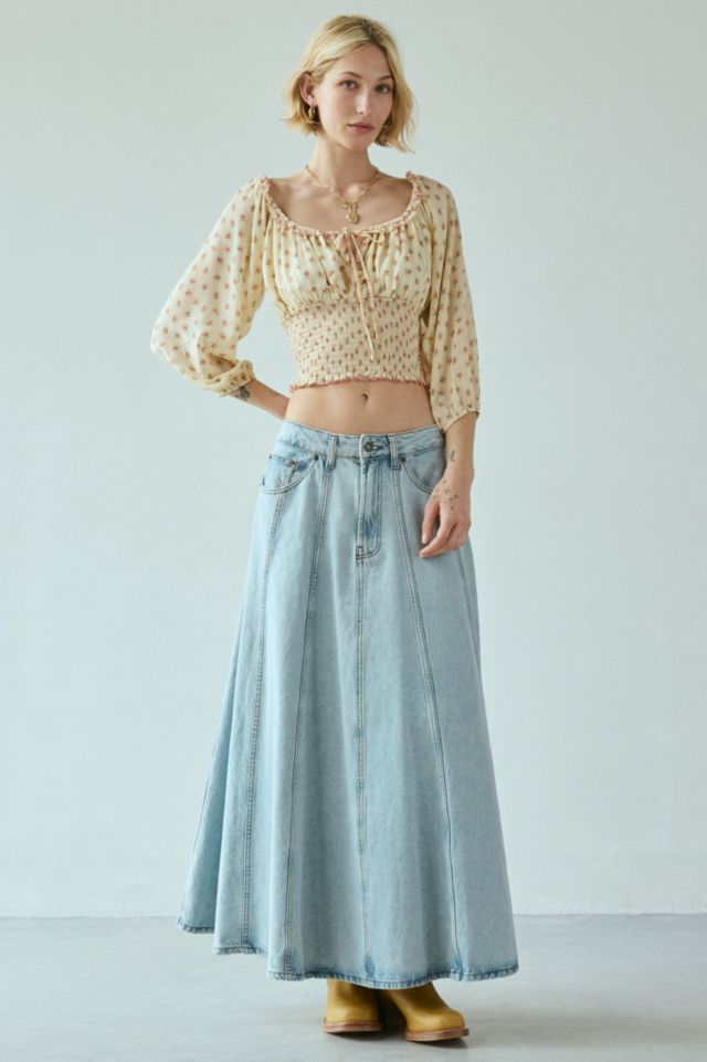 Daylight Smocked Tie-Front Cropped Blouse #3