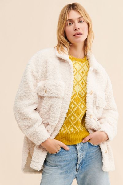 English Factory Oversized Fleece Shirt Jacket