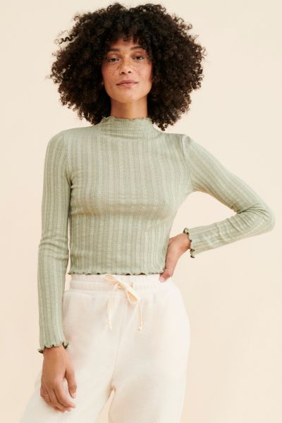 Dress Forum Lettuce Edge Long Sleeve Top