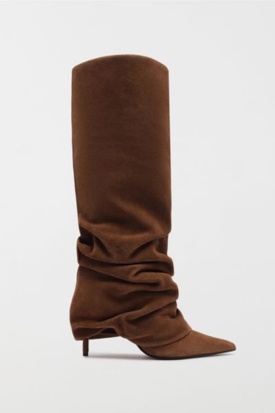 Schutz Mikki Up Cloak Pointed Toe Boot In Brown