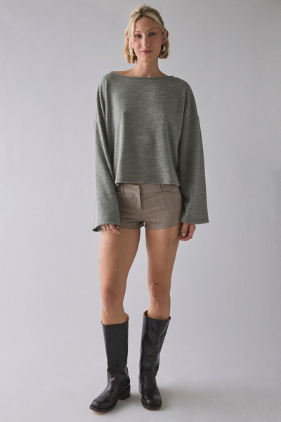 ReMADE By UO Remnants Cozy Knit Drippy Long Sleeve Top
