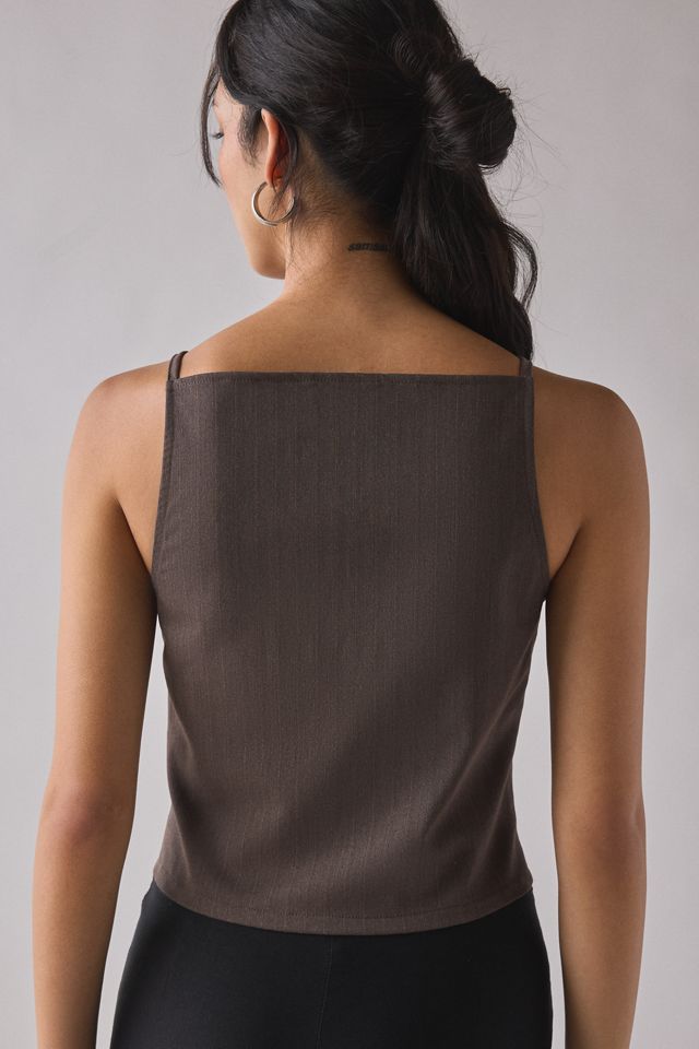 Débardeur à col bateau haut et boutonné à rayures ReMADE By UO Remnants #3