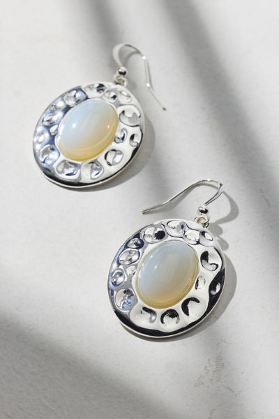 Urban Outfitters Strange Powers Stone Drop Earring In Silver/angelite, Women's At  In Metallic