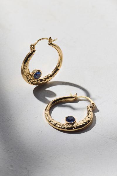 Cosmic Shores Hammered Metal Hoop Earring