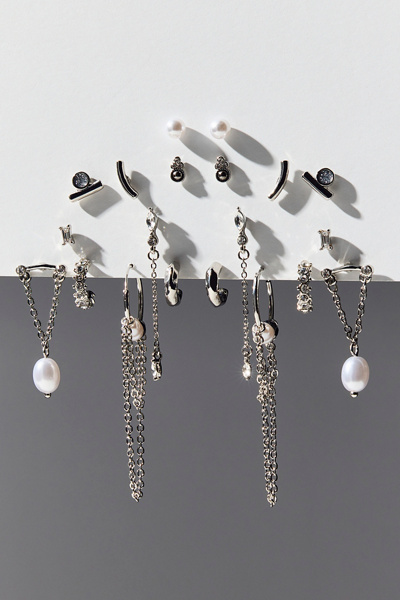 In Space Rhinestone & Pearl Multi Earring Set