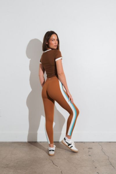 Vitality Cloud Ii Multi Crop Legging In Toffee Contrast, Women's At Urban Outfitters In Brown