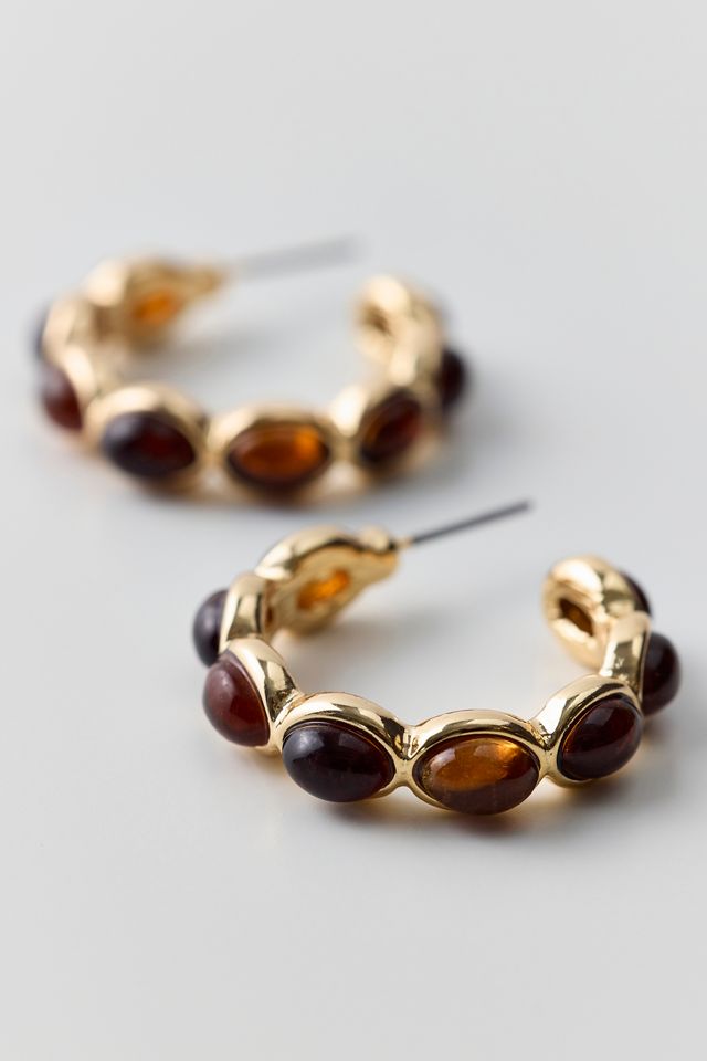 Samia Stone Hoop Earrings #1