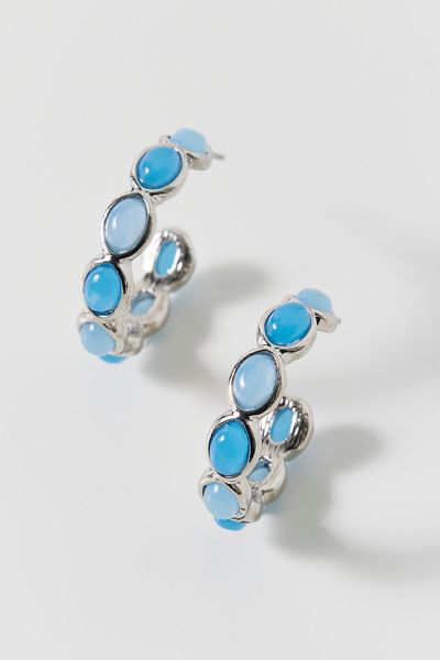 Samia Stone Hoop Earrings