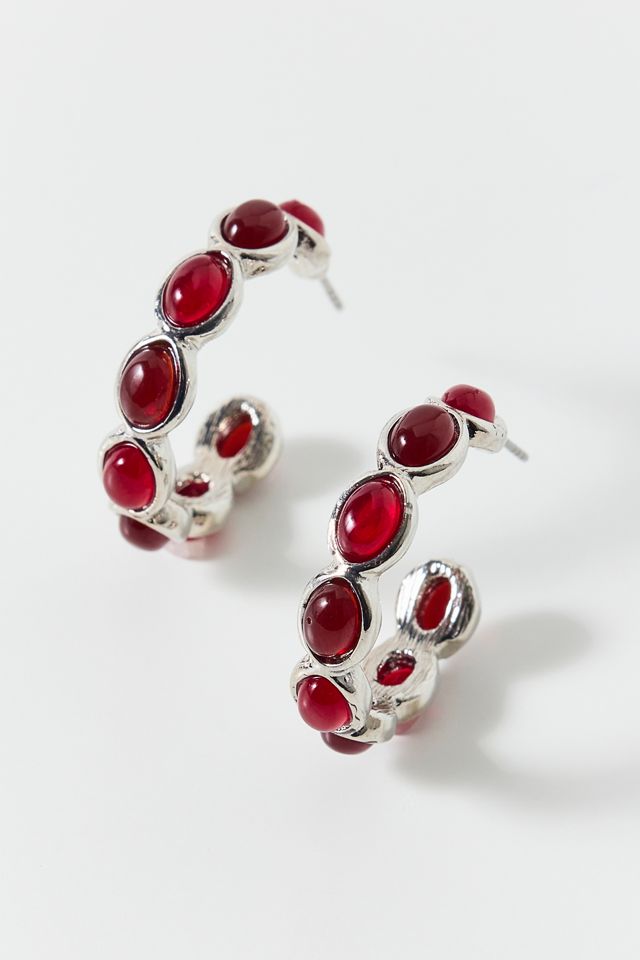 Samia Stone Hoop Earrings #1