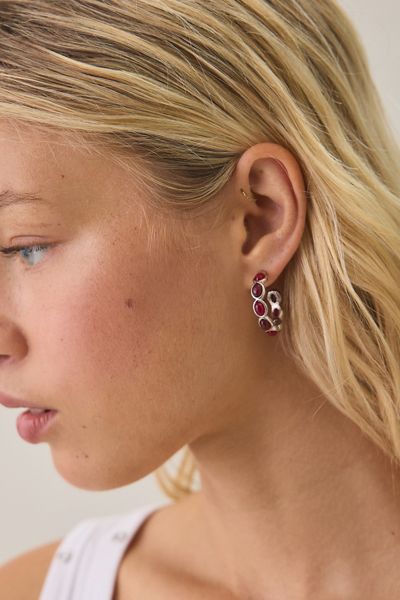 Samia Stone Hoop Earrings