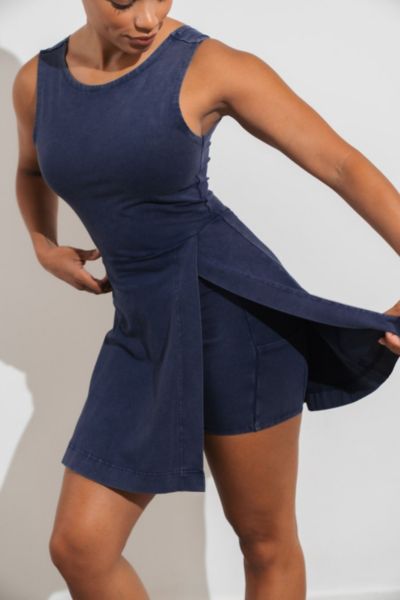 Vitality Essence Wrap Dress In Oxford, Women's At Urban Outfitters In Blue