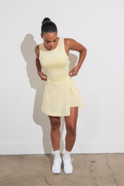 Vitality Essence Wrap Dress In Butter, Women's At Urban Outfitters In Yellow
