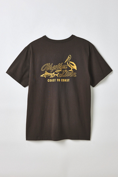 Rhythm Coast To Coast Vintage Graphic Tee In Black, Men's At Urban Outfitters In Brown