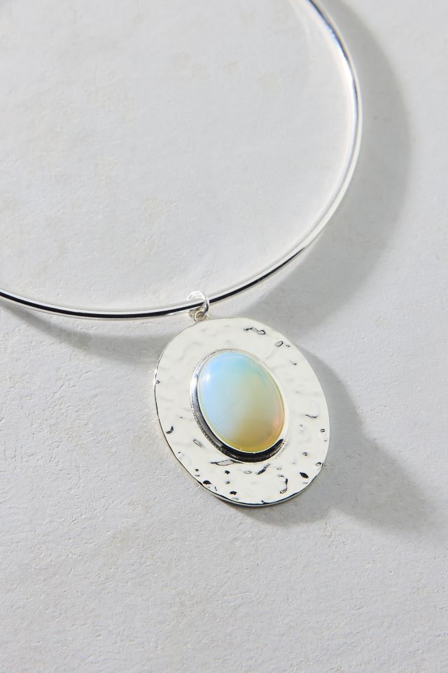 Strange Powers Hammered Pendant Wire Choker Necklace #2