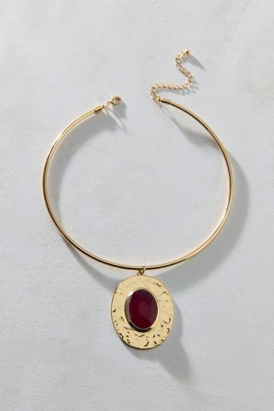 Strange Powers Hammered Pendant Wire Choker Necklace
