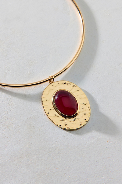 Strange Powers Hammered Pendant Wire Choker Necklace