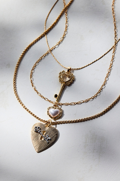 Key To My Heart Romantic Layering Necklace Set