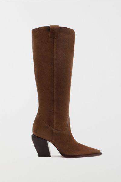 Schutz Maine Up Pointed Toe Boot In Brown