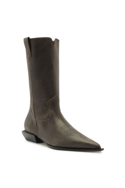 Schutz Ashley Pointed Toe Western Boot In Brown