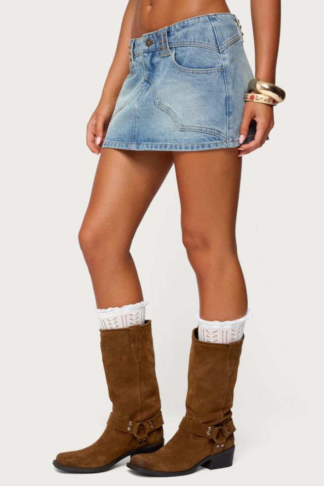 Edikted Tory Western Denim Mini Skirt #2
