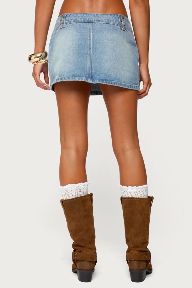 Edikted Tory Western Denim Mini Skirt #3